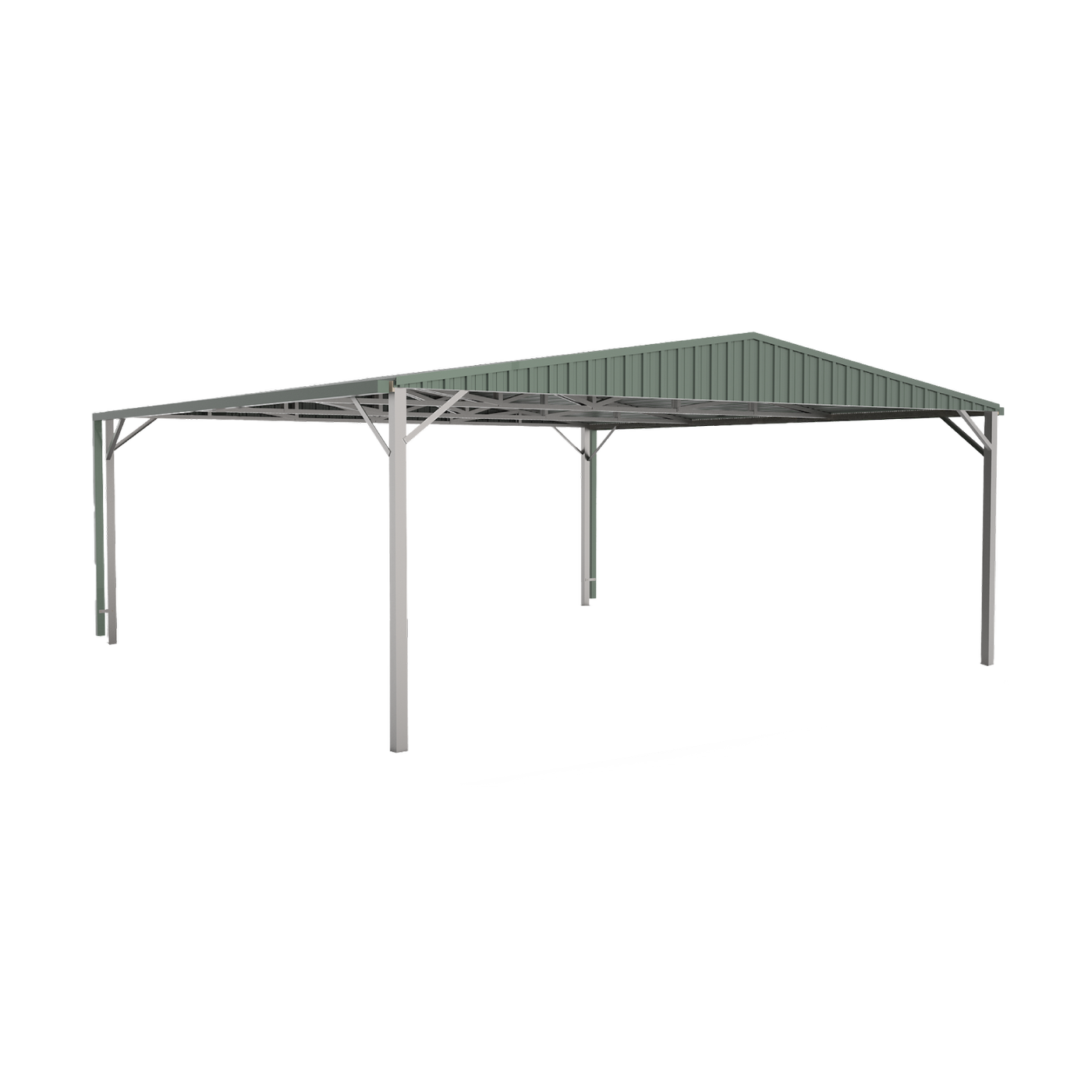 Absco Structures Pale Eucalypt Double Gable Carport