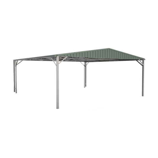 Absco Structures Pale Eucalypt Double Gable Carport